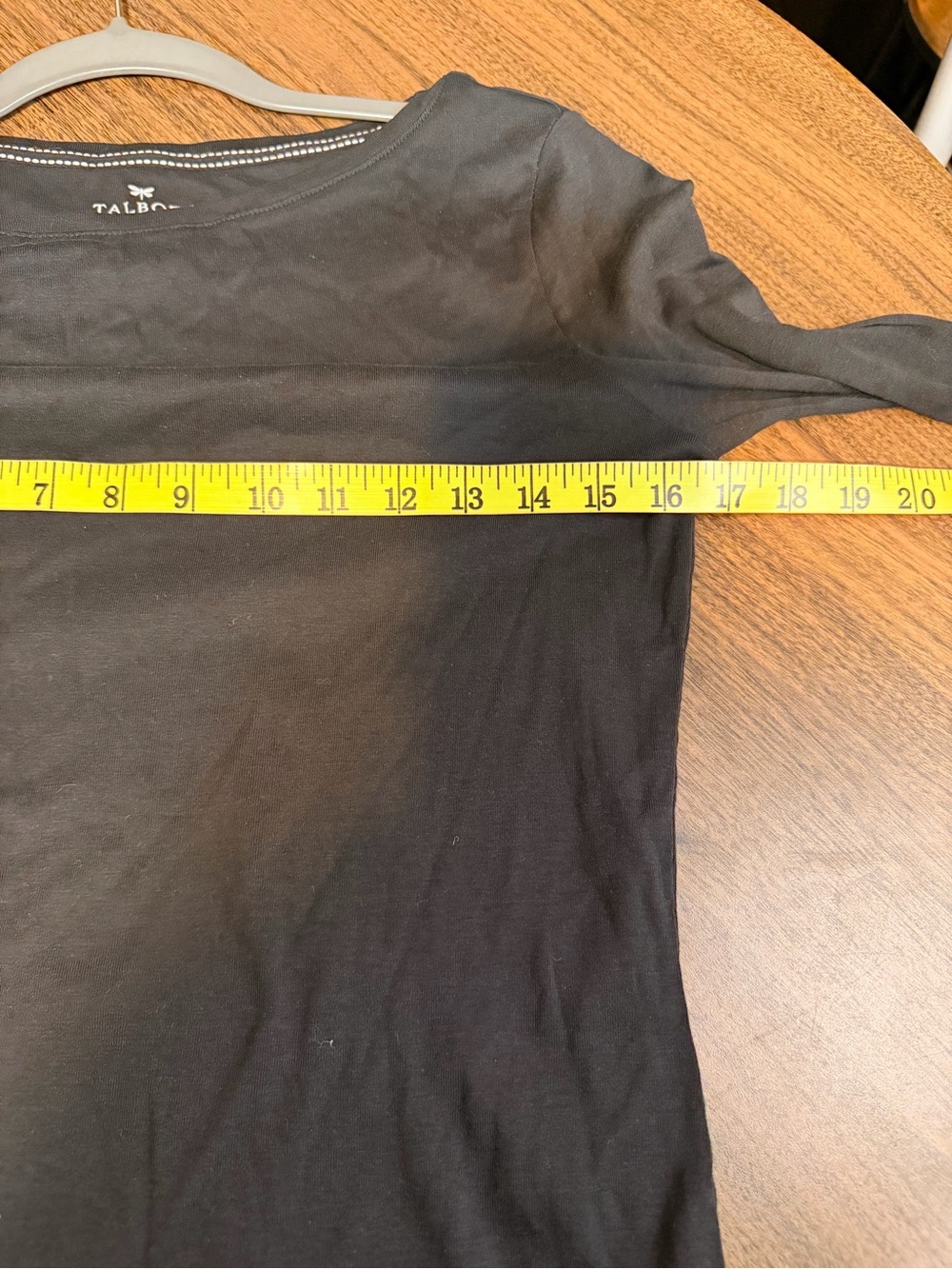 Talbots Black Three-Quarter Sleeve Scoop Neck Top - Picture 5 of 5